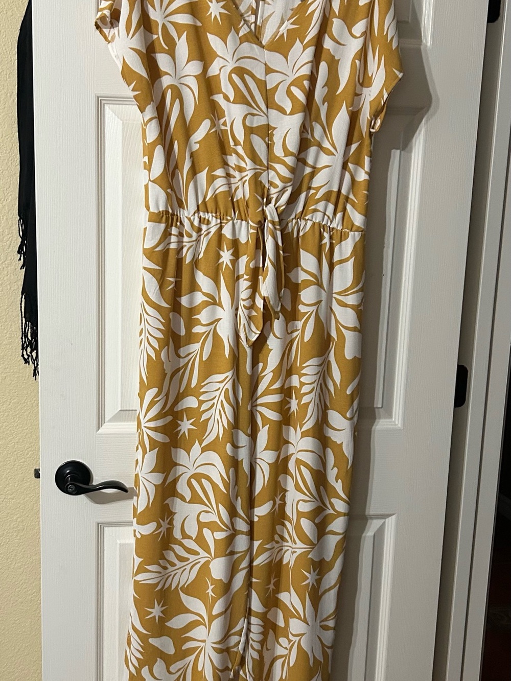 Fred David Mustard and White Floral Jumpsuit